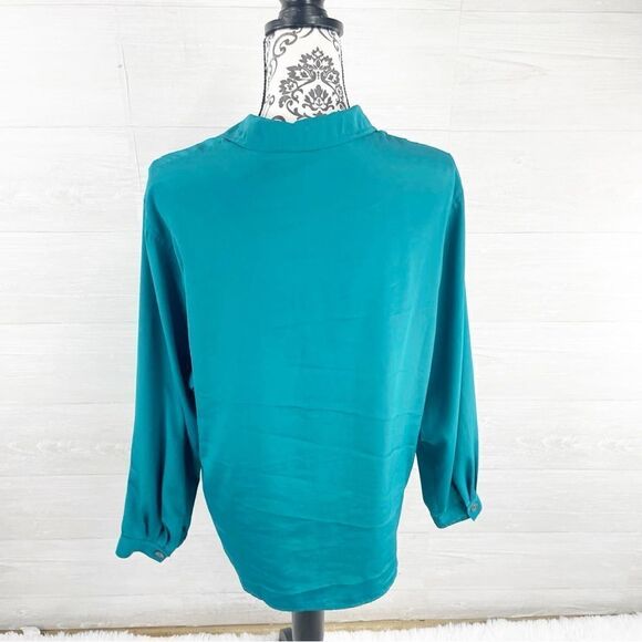 Vintage Christian Dior Chemises Dual Button Down Satin Top - Picture 4 of 6